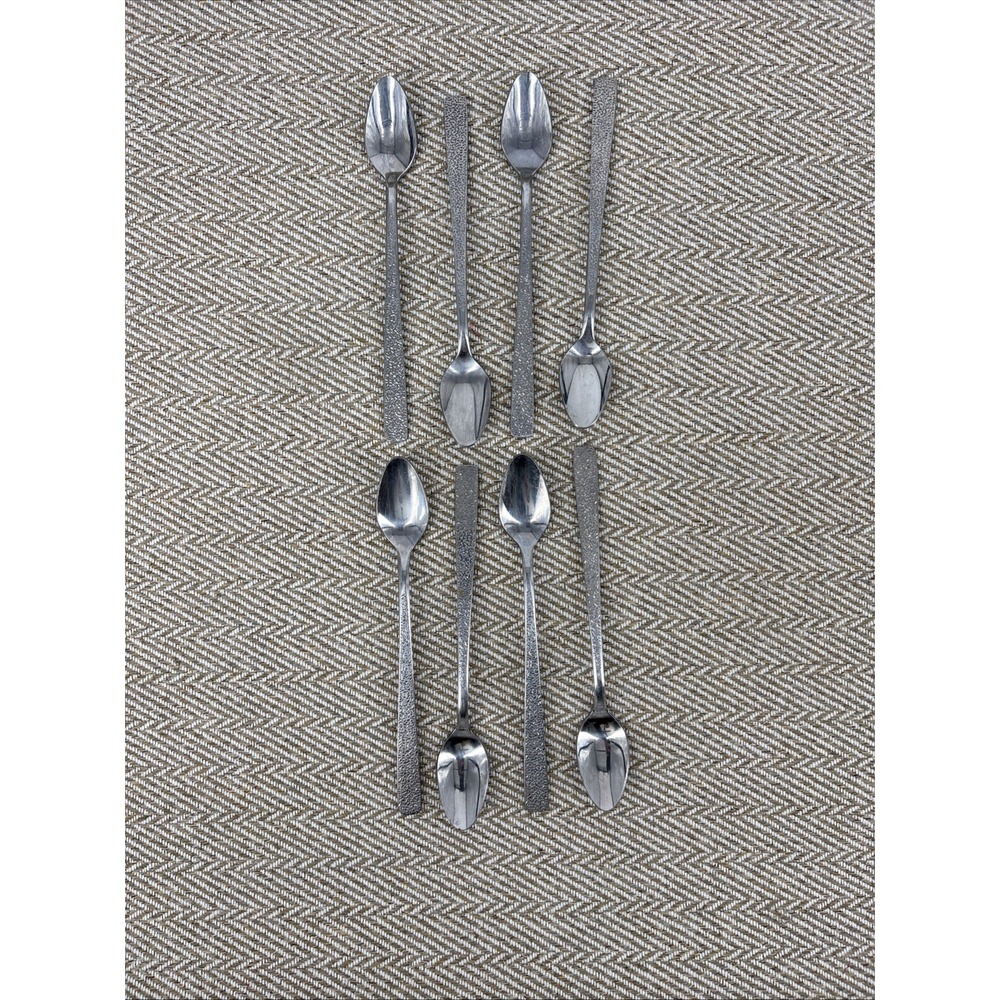 International Stainless Steel Iced Tea Spoons Set Of 8  Art Deco